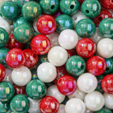ANCADN 16mm Acrylic Beads 100pcs Christmas Style Bead Color Chunk Bubblegum Beads for Pens for Necklace Jewelry Bracelets DIY Cr