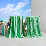 Great Bay Home 100% Cotton Beach Towels | 2 Pack of 30 x 60 Green Pool Towels for Adults and Kids | Absorbent & Quick Dry Towels