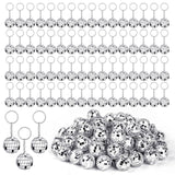 ZHWKMYP 100Pcs Mini Disco Ball Keychain, Small Silver Disco Ball Bulk Keyring Party Favors for 70s 80s Disco Party Supplies Deco