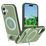 ZHOGTNEG for Magnetic Heat Dissipatio case for iPhone 17, for MagSafe, Cooling Drop Protection, Adjustable Metal Kickstand, Vibr