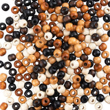 OIIKI 100pcs Large Hole Wooden Beads, 5 Colors Spacer for Crafts, Hair, Round Macrame Wood for DIY, Jewelry Making, Handmade (91