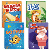 Card Games Go Fish,Old Maid,Slap Jack and Memory Match-4 Decks in 1 Pack