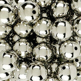 50 Round Silver Acrylic Beads 20mm Diameter with 2.6mm Hole