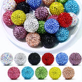 Dowarm Mixed 11 Colors 16MM Rhinestone Beads for Jewelry Making, 22PCS Round Polymer Clay Crystal Beads for Crafts Bracelet Neck