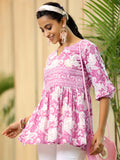 Libas Women'S Pure Cotton Anarkali Kurtis (29302I_Pink Pink L