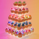 YestBuy Cupcake Stand - 5 Tier Premium Cupcake Holder - Acrylic Cupcake Tower Display - Cady Bar Party D cor - Acrylic Display