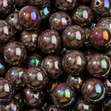 CYEENUT 20mm Acrylic Brown Beads 60pcs Chunk Bubblegum Bead Beadable Pen Ball Beads for Pen Bag Jewelry Making Necklace Bracelet
