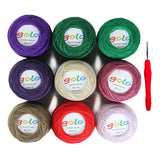 golo Crochet Thread Size 10 Embroidery Thread 10g X 9 Crochet Yarn for Hand Knitting 10-9-10