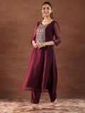 Libas Women'S Organza Kurta Set (49239 Maroon Xs