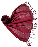 Saba Fashion Women Striped Scarf Shawl Dupatta Hijab Wrap Scarves Stoles (Maroon)