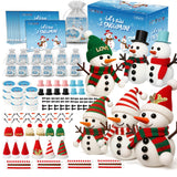 Hophine 12Pack Build a Snowman Kit, Molding Clay Snowman Kit, Christmas DIY Crafts for Kids, Perfect for Winter Holiday Parties,