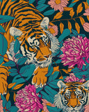 BOKEBEVE Extra Long Tiger Stick and Peel Wallpaper Vintage Floral Contact Paper Retro Boho Leaf Wall Paper Removable Renter Frie