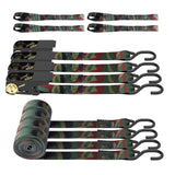 AWELCRAFT Ratchet Straps, 1500 lbs Breaking Strength - Premium 4X 15ft Tie Down Strap Set, 4X Soft Loops for Moving Appliances,