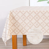 MYSKY HOME Checkered Rectangle Tablecloth 60x102 Inches - Linen Farmhouse Tablecloth Waterproof Decorative Fabric Table Cloth fo
