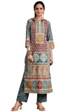 Libas Women'S Crepe Printed Straight Kurtas (29243O_Multi Multicolour