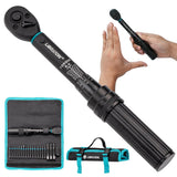 LIBRATON Bike Torque Wrench 1/4, 2-14 Nm, 72-Tooth Gear Torque Wrench, 0.1 Nm Micro Click Torque Wrench Set, Hex & Torx Impact B