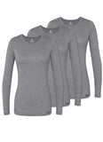 Adar Underscrubs for Women 3 Pack Long Sleeve Underscrub Comfort Tee 2903 Dark Marl Gray M