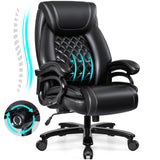 Big and Tall 500lbs Office Chair,Heavy Duty Large PU Leather Executive Desk Chair with Wide Seat, Adjustbale Ergonomic Lumbar Su