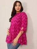 Libas Women'S Cotton Printed Anarkali Kurti (29632_Pink_L)