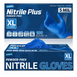 Supmedic Disposable Nitrile Gloves, 5 mil Powder-Free Latex-Free Food Safe Non-Sterile Exam Cooking Cleaning Glove (XL)