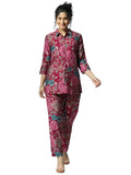 Libas Women'S Silk Blend Regular Co Ord Set (48998_Pink
