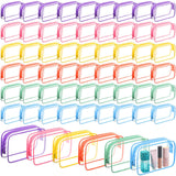 Cunno 60 Pcs Clear Toiletry Bag TSA Approved Cosmetic Bag Bulk Makeup Bag Travel Carry Airport Airline Compliant Bag for Women M