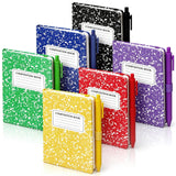 Resholder 6 Set Mini Composition Notebook with Pen for Back to School Gifts