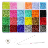 Tibaoffy Size 12/0 Crafts Glass Seed Beads 2mm Tiny Pony Beads Assorted Kit with Organizer Box for Jewelry Making (24 Assorted M