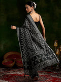 Libas Women'S Silk Blend Saree (16064R_Black)