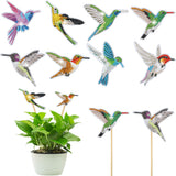 Vcekract 8 Pcs Hummingbird Diamond Painting Kits, Diamond Art Kits for Garden Decor, Garden Stakes Diamond Art Kits for Adults,