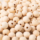 150pcs 14MM Wood Beads Natural Unfinished Round Wooden Loose Beads Wood Spacer Beads for Craft Making Decorations and DIY Crafts