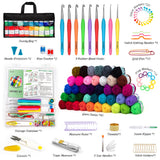 113 Piece Crochet With Yarn Set-1600 Yards Assorted Yarn 73Pcs Crochet Accessories Set Including Ergonomic Hooks, Knitting Needl