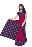 Tamaira Fashion Plain Weave Womens Pure Cotton Saree Without Blouse Piece (973_Pink And Purple)