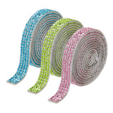 MECCANIXITY 3 Rolls 3 Yards 8mm Self Adhesive Crystal Rhinestone Diamond Ribbon for Arts & Crafts Project, Wedding Cakes, Birthd