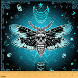 Feelyou Death Moth Fabric by The Yard Kids 5 Yard Boho Moth Upholstery Fabric for Chairs Skull Decor Waterproof Outdoor Fabric G