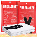 Andyssey Fire Blanket 2 Pack - 40 x 40 Prepared Emergency Fire Blanket for Home and Kitchen, RV, Grill, Fireplace, Safe & Easy f