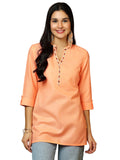 Libas Women'S Cotton Blend Straight Kurtis (58250B_Peach