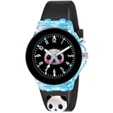 Shocknshop Nylon 3D Cartoon Analouge With 7 Color Glowing Disco Light Unisex Analogue Watch For Kids Girls And Boys (Black Dial
