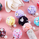Frinnovan, 10 Pack Rhinestone Rose Flower Shaped Beads with Tasse for Beadable Pens Crystal Floral Loose Large Spacer Bead Charm