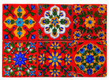 Shiv Kripa Blue Pottery Home Decorative Mosaic Wall Tiles 3 X 3 Inch 6 Set Of Tiles (Multi)