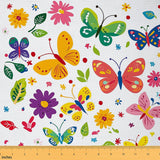 jejeloiu Butterfly Fabric by The Yard Butterflies Upholstery Fabric for Chairs Flying Waterproof Indoor Outdoor Decor for DIY Se