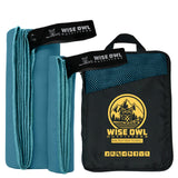 Wise Owl Outfitters Microfiber Camping Towel - Quick Dry Towel for Travel, Backpacking, Hiking, Beach, Gym & Yoga - Compact, Fas