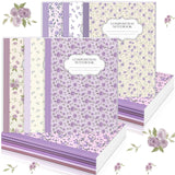 MotiMind 6 Pcs Purple Flower Composition Notebook College Ruled