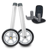 Universal Walker Wheel Kit: 5 Inch Sport Wheels and FlexFit Ski Glides (Silver)