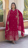 Wedani Georgette Embroidered Anarkali Gown For Women,PINK,2XL,Georgette,anarkali,