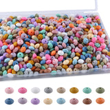 Sunrony 480Pcs Mixed Soft Color 12mm Spacer Silicone Beads for Keychain Making, Multicolor Lentil Silicone Beads for Pens and Ne