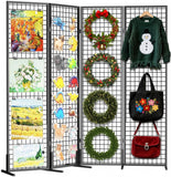 DEMEGA Grid Wall Panels Foldable Gridwall Panel Display Stand Art Show Display Panels for Vendor Events Craft Shows Merch Displa