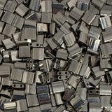 Miyuki Tila Beads - 2 Hole Square Beads, 5x5x1.9 mm, 5 Grams Glass Beads Silver (TL190)