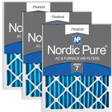 Nordic Pure 14x25x2 (13 1/2 x 24 1/2 x 1 3/4) Pleated MERV 7 Air Filters 3 Pack