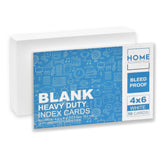 Home Advantage 4x6 Blank Index Cards - 50 Pack of Heavy Duty Bleed Proof Notecards & Flashcards